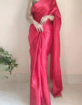 Sumptuous 1 Minute Ready To Wear Dark Pink Satin Silk Saree