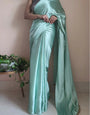 Divine 1 Minute Ready To Wear Mint Green Satin Silk Saree