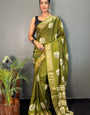 Glittering Mehndi 1 Minute Ready To Wear Soft Dola Cotton Saree