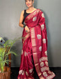 Lissome Maroon 1 Minute Ready To Wear Soft Dola Cotton Saree