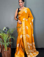 Imbrication Yellow 1 Minute Ready To Wear Soft Dola Cotton Saree