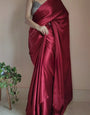 Excellent 1 Minute Ready To Wear Maroon Satin Silk Saree