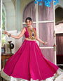 Sakhi Pink Lehenga Choli with Gamthi Embroidered Blouse