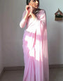 Twirling 1 Minute Ready To Wear Baby Pink Georgette Hand Work Saree