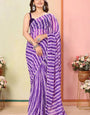 Stunner 1 Minute Ready To Wear Purple Georgette Laheriya Digital Print Saree