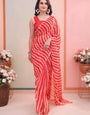Ephemeral 1 Minute Ready To Wear Red Georgette Laheriya Digital Print Saree