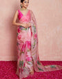 Dalliance 1 Minute Ready To Wear Baby Pink Organza Saree