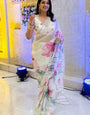 Lagniappe 1 Minute Ready To Wear White Organza Saree