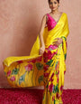 Scintilla 1 Minute Ready To Wear Yellow Satin Saree