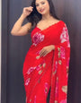 Dalliance 1 Minute Ready To Wear Red Georgette Saree