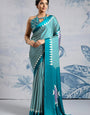 Bucolic Firozi 1 Minute Ready To Wear Digital Printed Crape Silk Saree