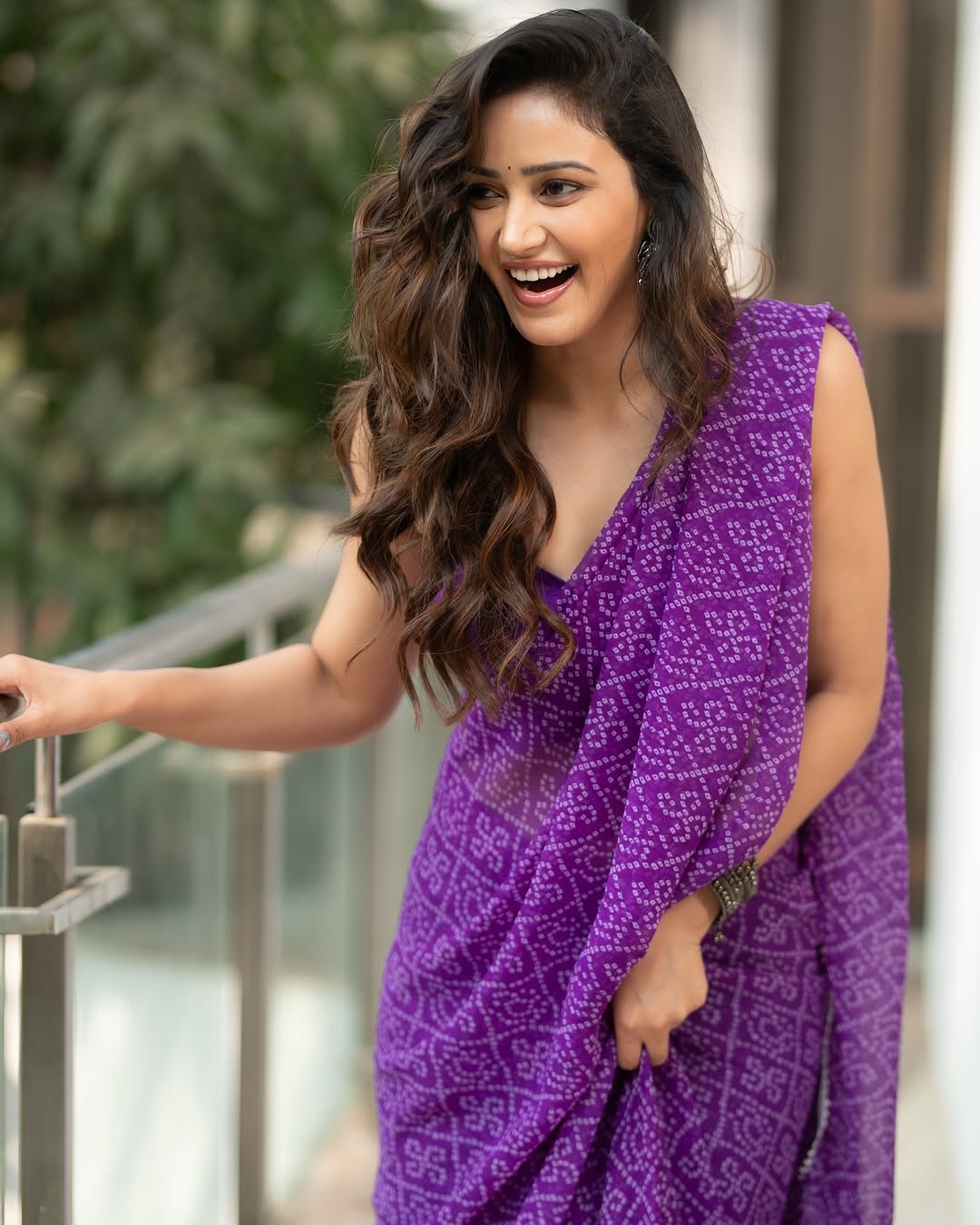 Lissome 1 Minute Ready To Wear Purple Georgette Digital Printed Saree