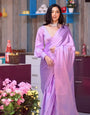 Nemesis 1 Minute Ready To Wear Lavender Satin Silk Saree