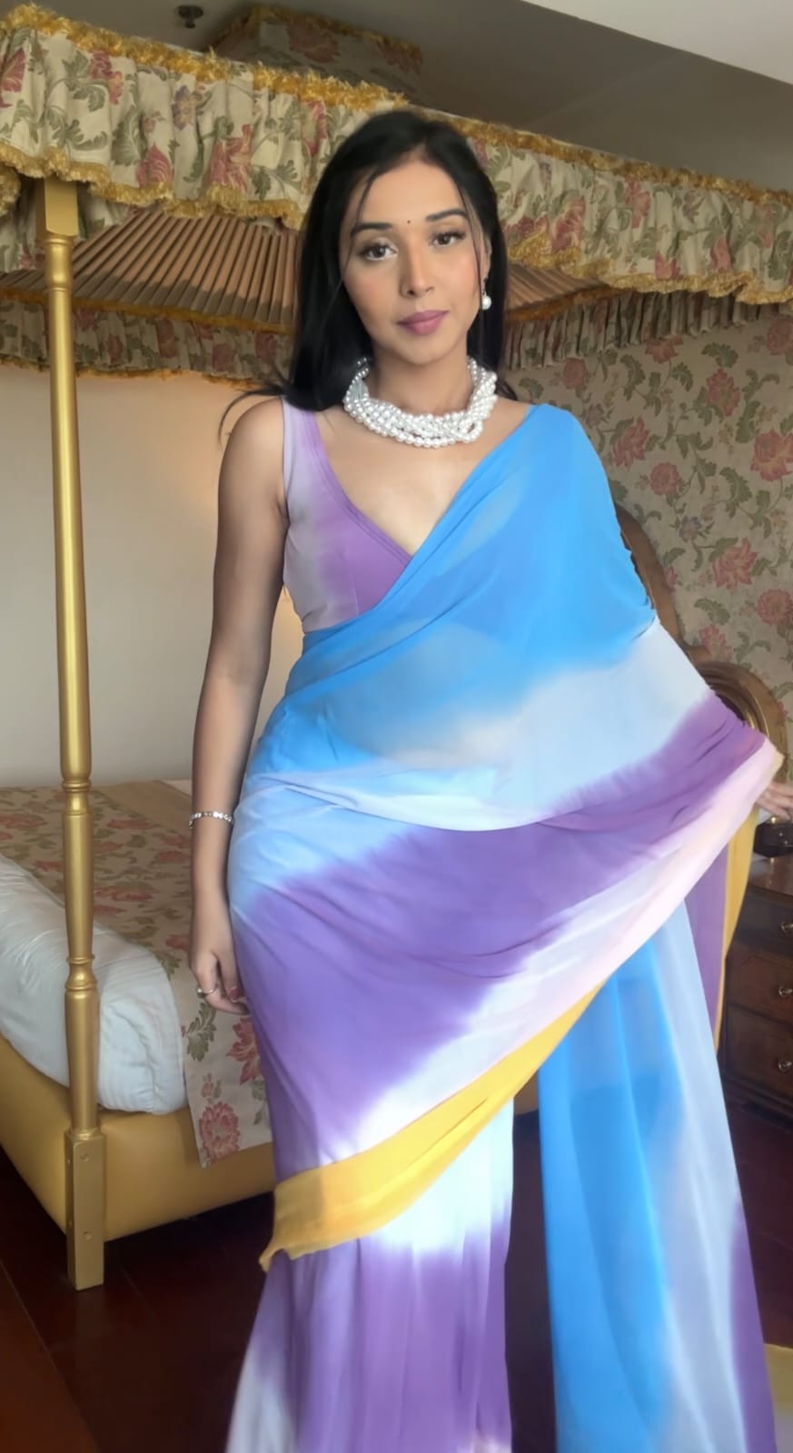 Beleaguer 1 Minute Ready To Wear Multi Color Georgette Saree