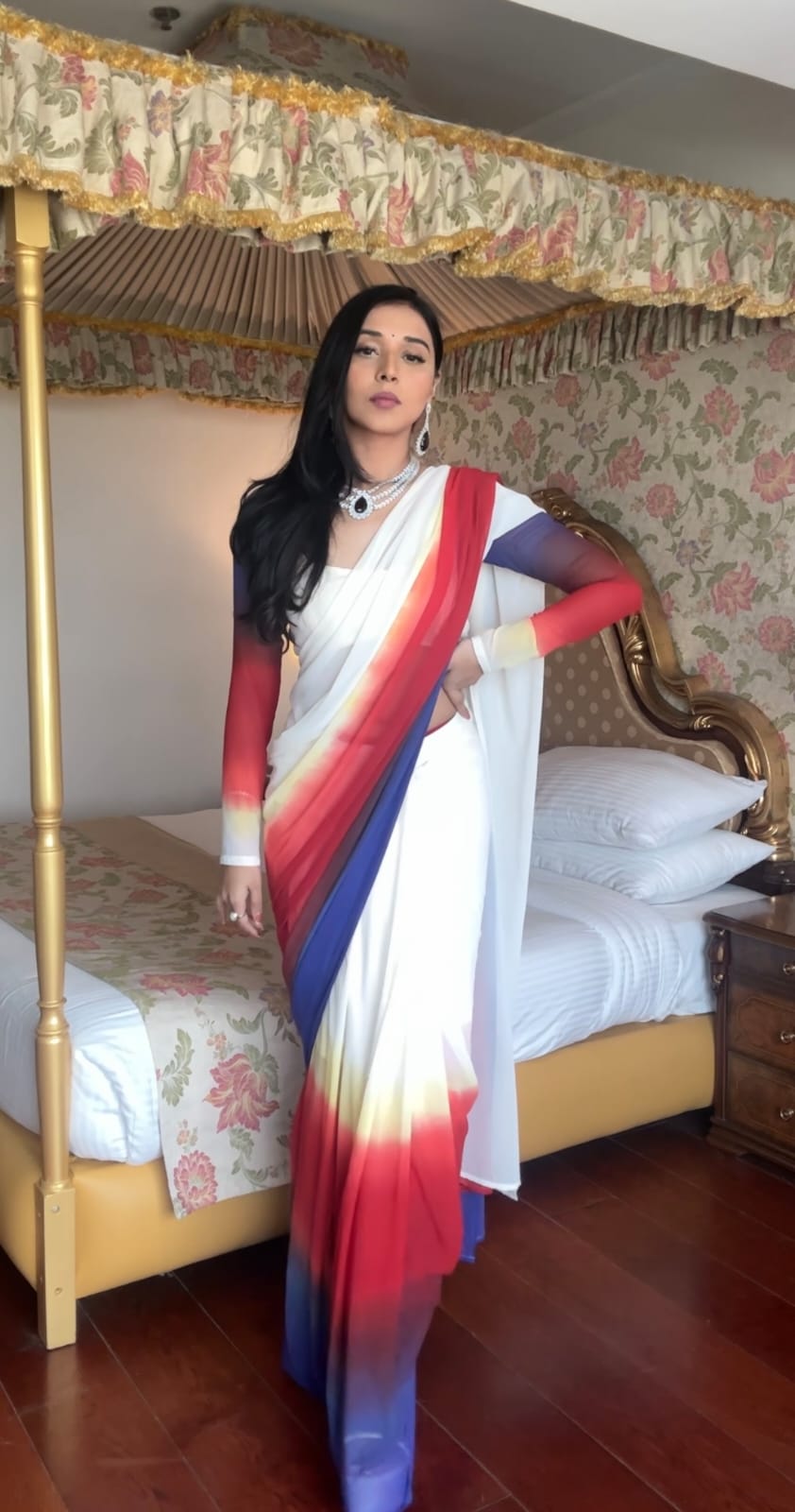Charming 1 Minute Ready To Wear Multi Color Georgette Saree