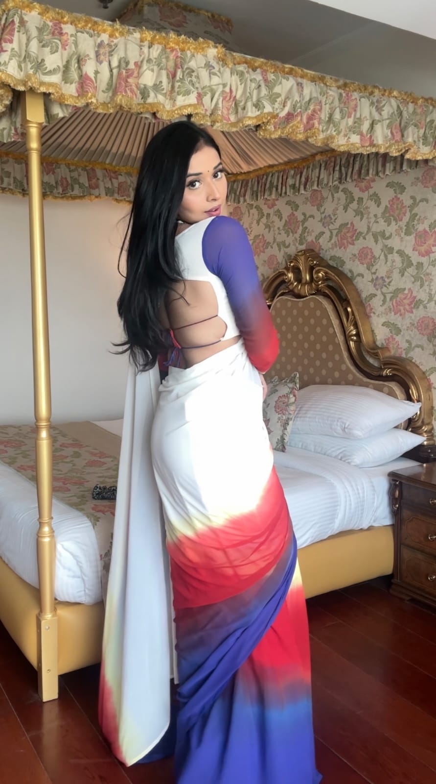 Charming 1 Minute Ready To Wear Multi Color Georgette Saree