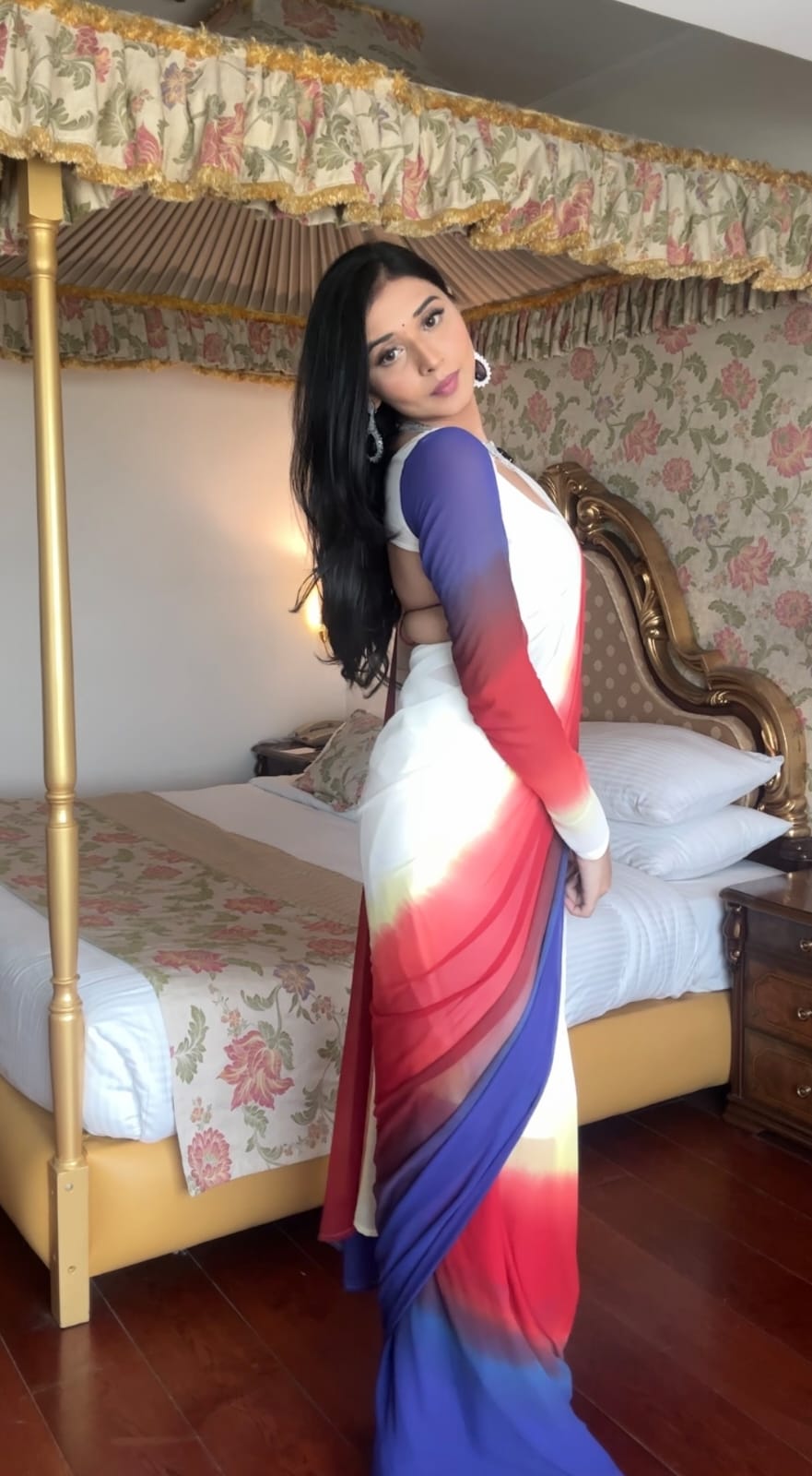 Charming 1 Minute Ready To Wear Multi Color Georgette Saree