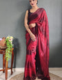 Stunning 1 Minute Ready To Wear Maroon Nylon Silk Saree