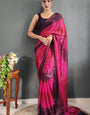 Stunning 1 Minute Ready To Wear Pink Nylon Silk Saree