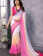 Beauteous 1 Minute Ready To Wear Pink And Sky Blue Georgette Saree