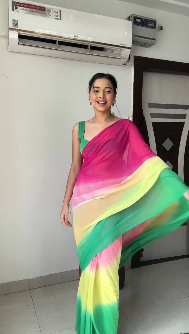 Redolent 1 Minute Ready To Wear Multi Color Georgette Saree