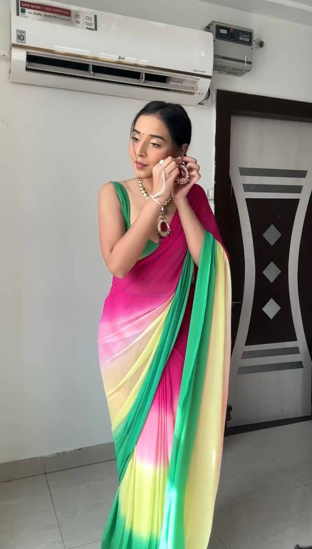 Redolent 1 Minute Ready To Wear Multi Color Georgette Saree