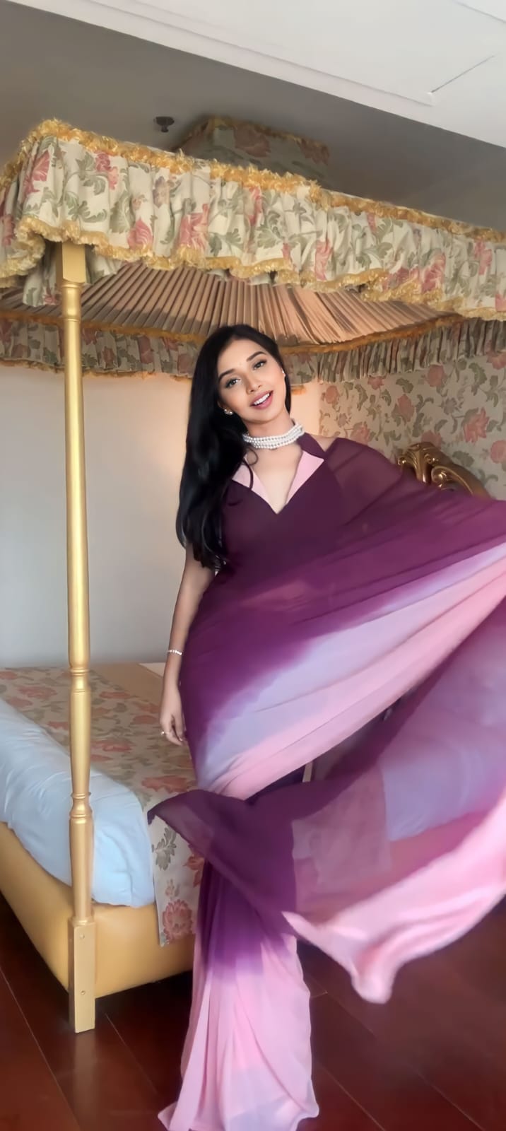 Opulent 1 Minute Ready To Wear Multi Color Georgette Saree