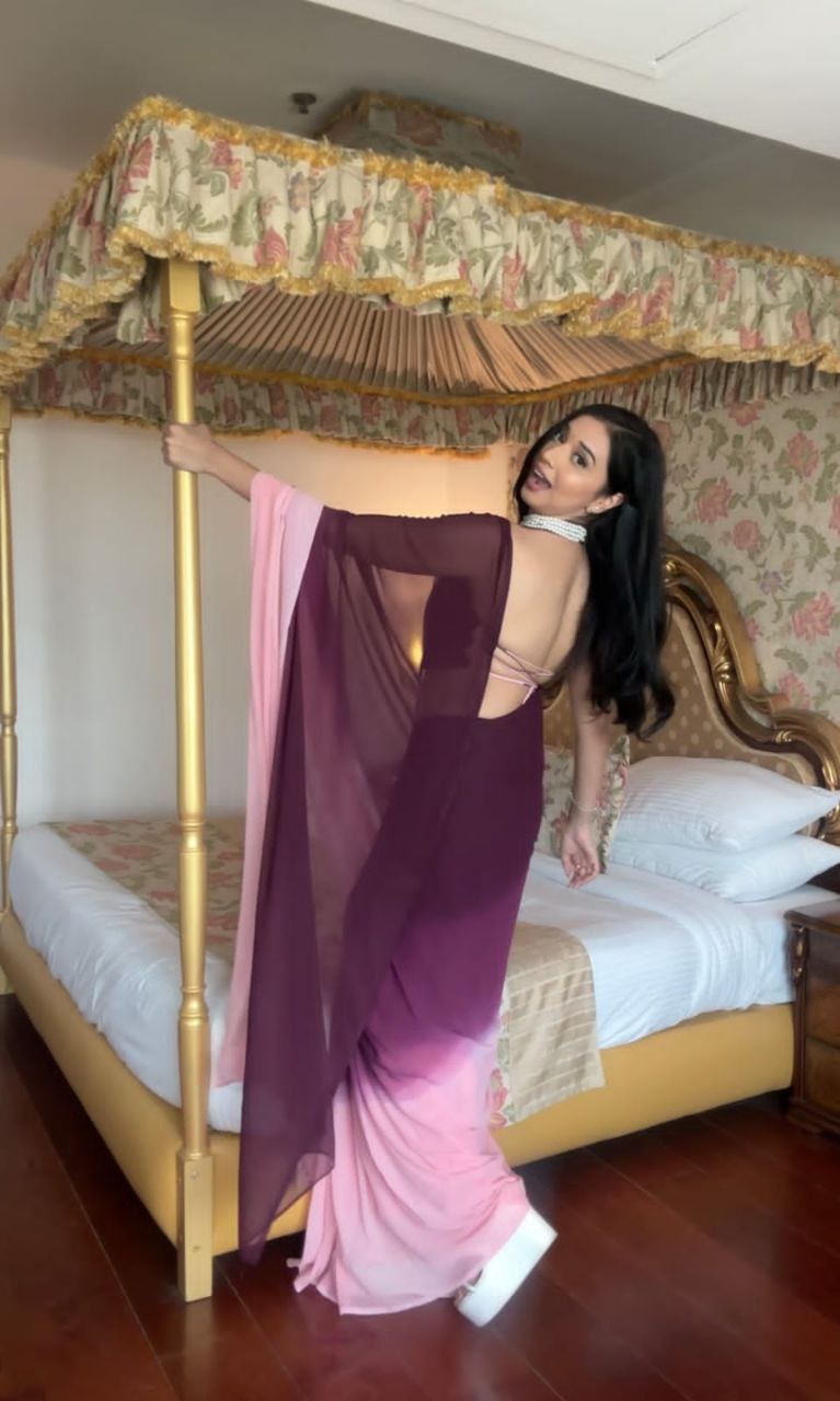Opulent 1 Minute Ready To Wear Multi Color Georgette Saree