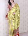 Extraordinary Yellow And White 1 Minute Ready To Wear Premium Crape Silk Saree