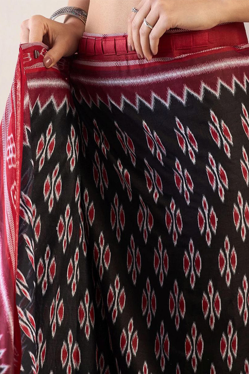 Classic Blue 1 Minute Ready To Wear Mul Cotton Digital Printed Saree With Pocket