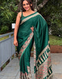 Unequalled Green 1 Minute Ready To Wear Premium Crape Silk Saree