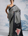 Surpassing Black 1 Minute Ready To Wear Digital Printed Crape Silk Saree