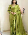 Magnific 1 Minute Ready To Wear Mehndi Satin Silk Saree