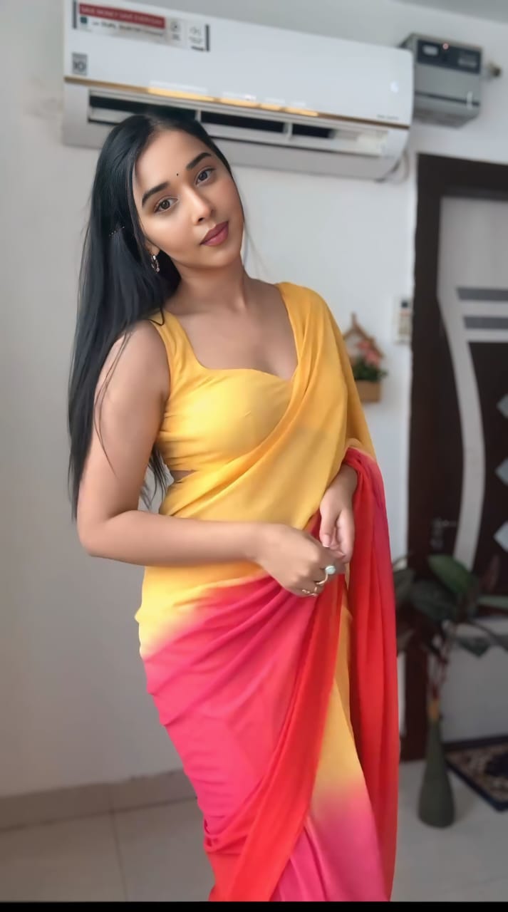 Diaphanous 1 Minute Ready To Wear Yellow And Orange Georgette Saree